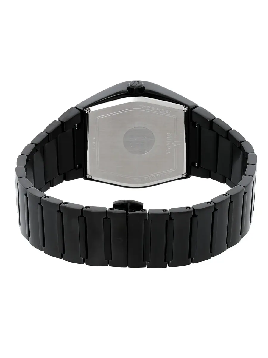 Мужские часы Bulova Gemini Quartz с черным циферблатом и бриллиантом 98D177 — изображение 3 из 3, оттенок черный