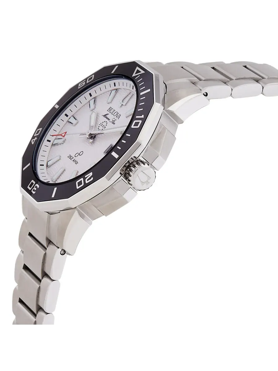 Мужские часы Bulova Marine Star HPQ Precisionist Quartz с белым циферблатом 96B426 — изображение 2 из 3, оттенок черный