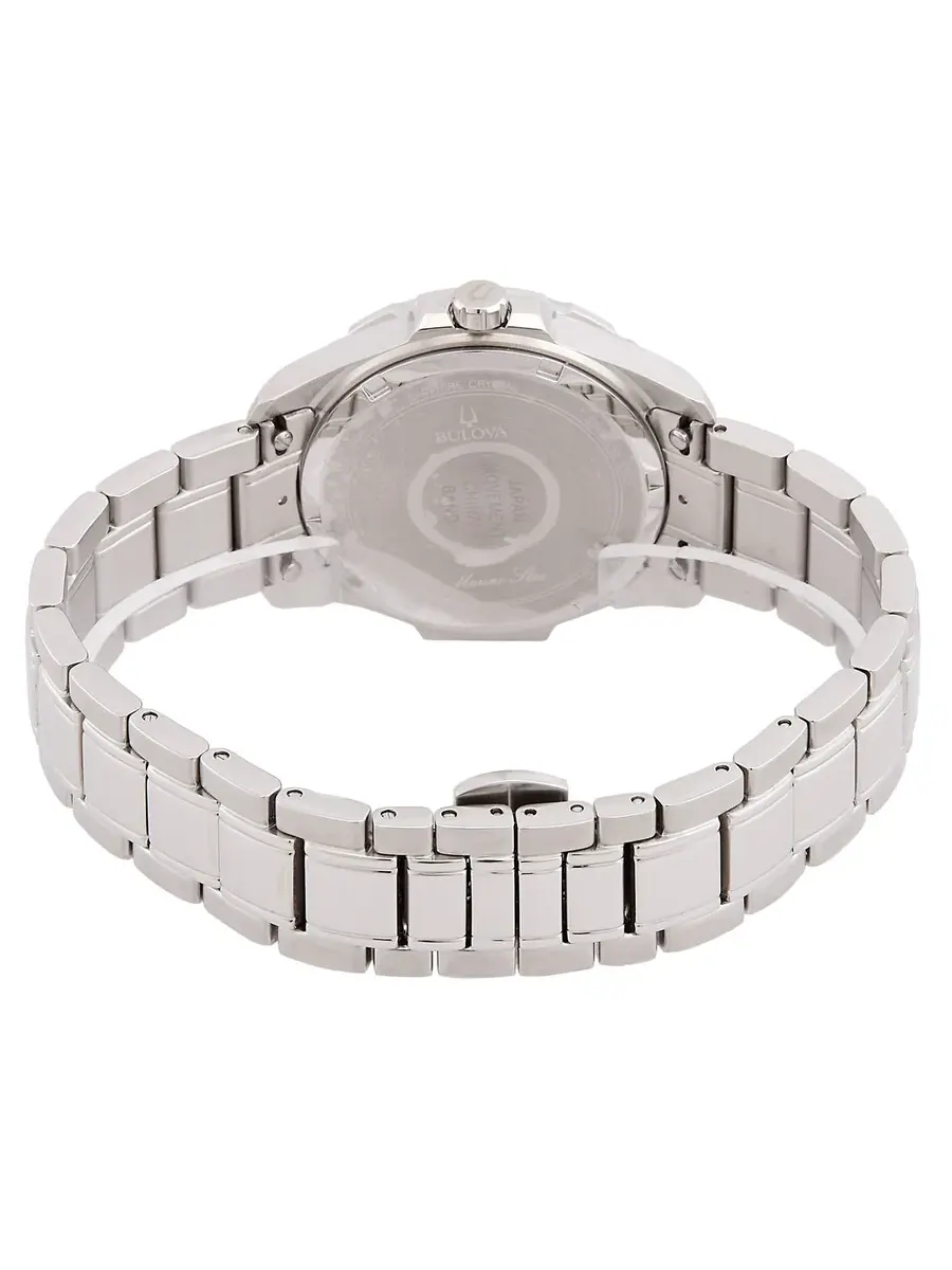 Женские часы Bulova Marine Star с кварцевым механизмом и синим циферблатом 96P248 — изображение 3 из 3, оттенок серебряный