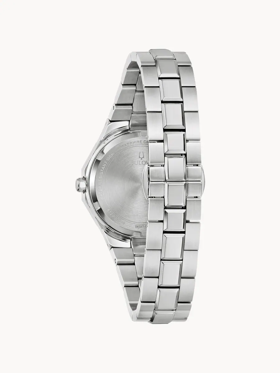 Женские часы Bulova Prestige Quartz с фиолетовым циферблатом 96M168 — изображение 2 из 3, оттенок серебряный