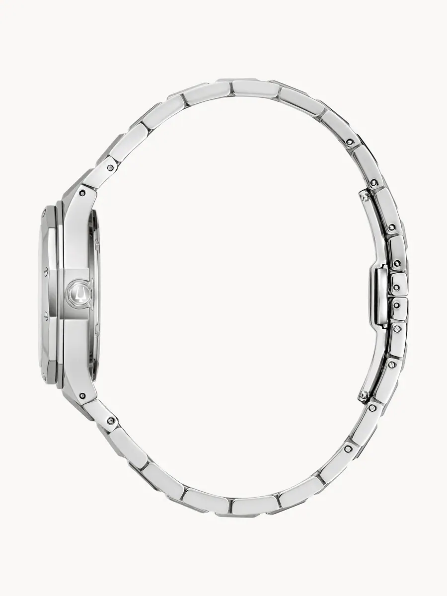 Женские часы Bulova Prestige Quartz с фиолетовым циферблатом 96M168 — изображение 3 из 3, оттенок серебряный