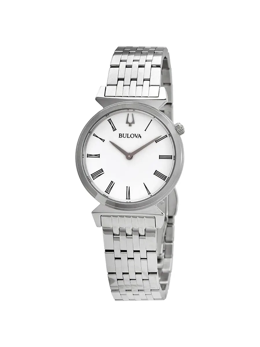 Женские часы Bulova Regatta с кварцевым механизмом и белым циферблатом 96L275 — серебристый