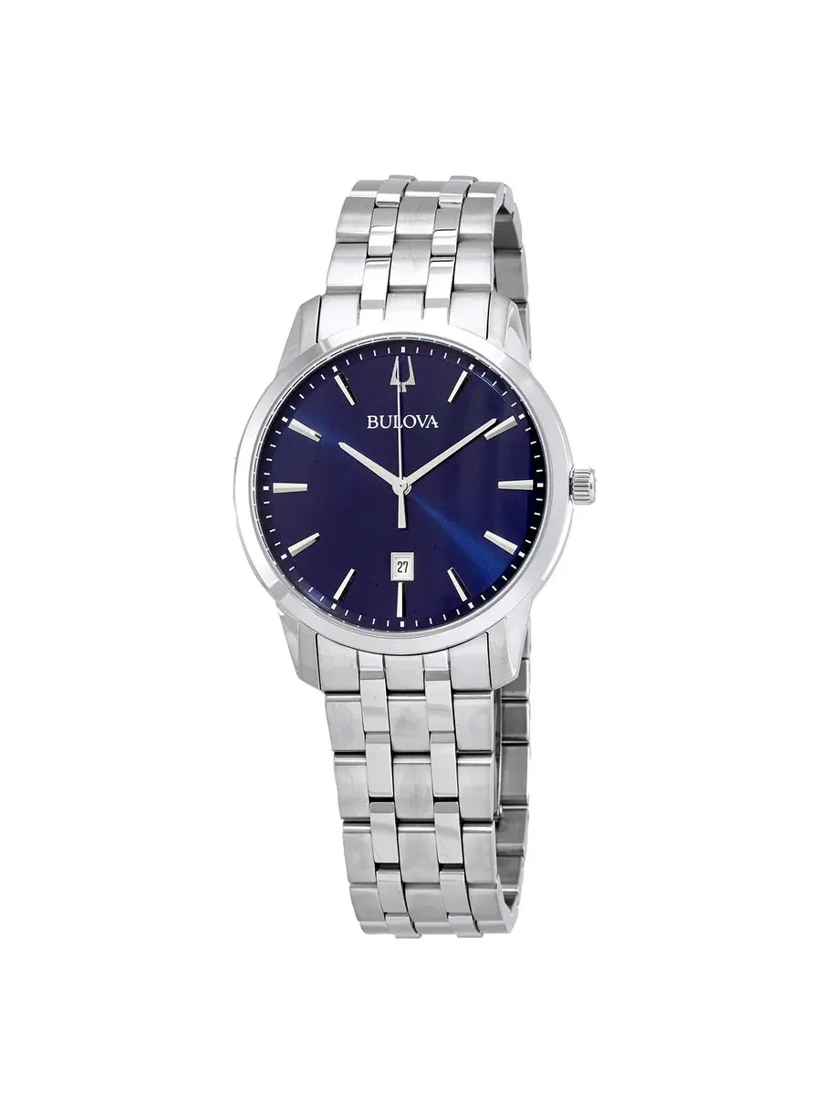 Мужские часы Bulova Sutton Quartz с синим циферблатом 96B338 — изображение 1 из 3, оттенок серебряный