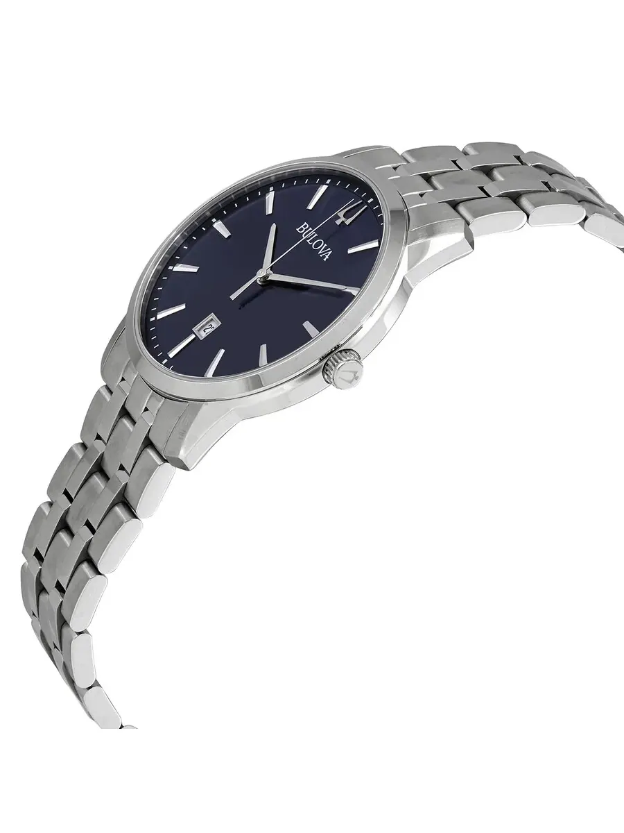 Мужские часы Bulova Sutton Quartz с синим циферблатом 96B338 — изображение 2 из 3, оттенок серебряный