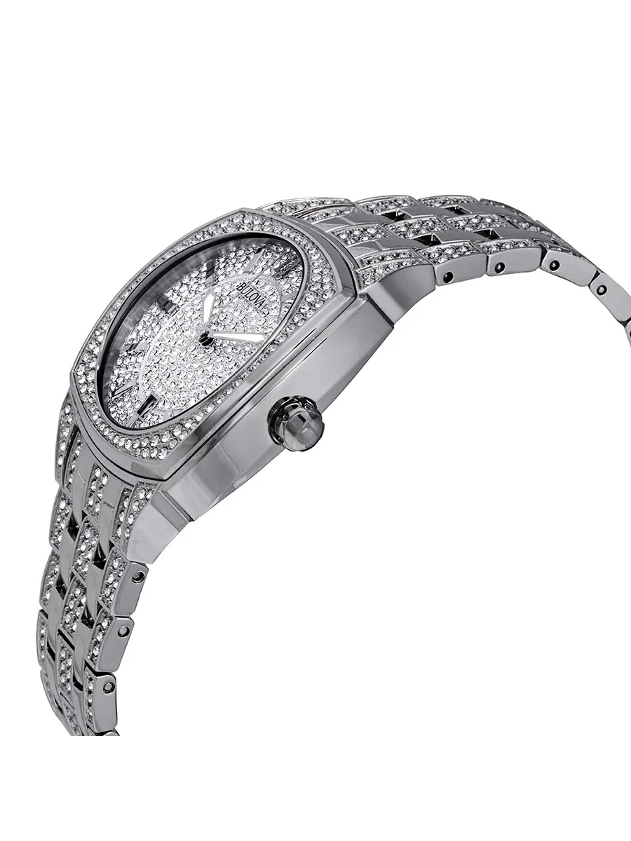 Мужские часы Bulova с кристаллами Swarovski Pave 96B296 — изображение 2 из 3, оттенок серебряный