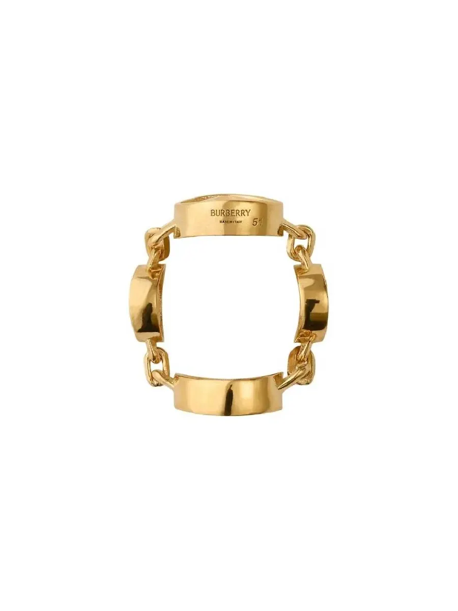 Кольцо Burberry Hollow Medallion с золотым покрытием — изображение 2 из 2, оттенок золото