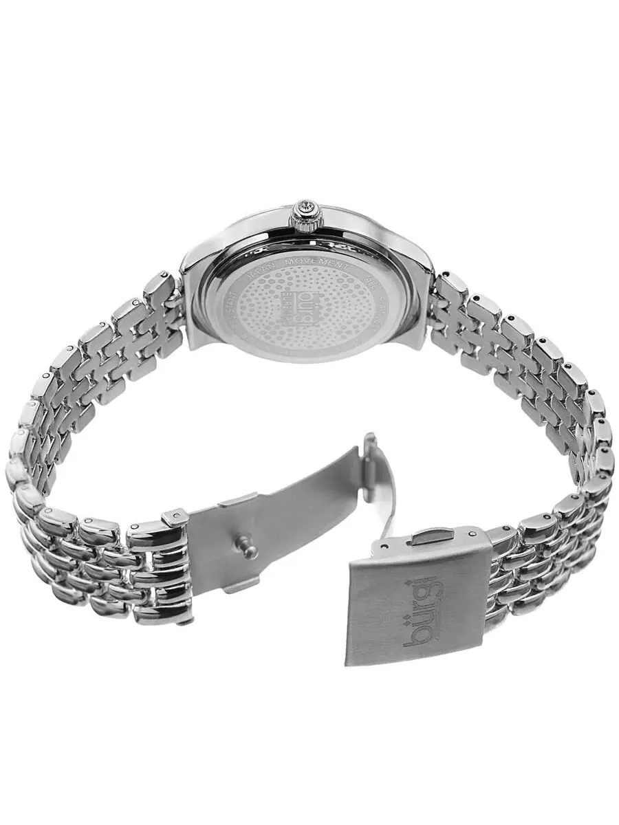 Женские часы-браслет Burgi с кристаллами Swarovski в стиле гальки — изображение 4 из 4, оттенок серебряный
