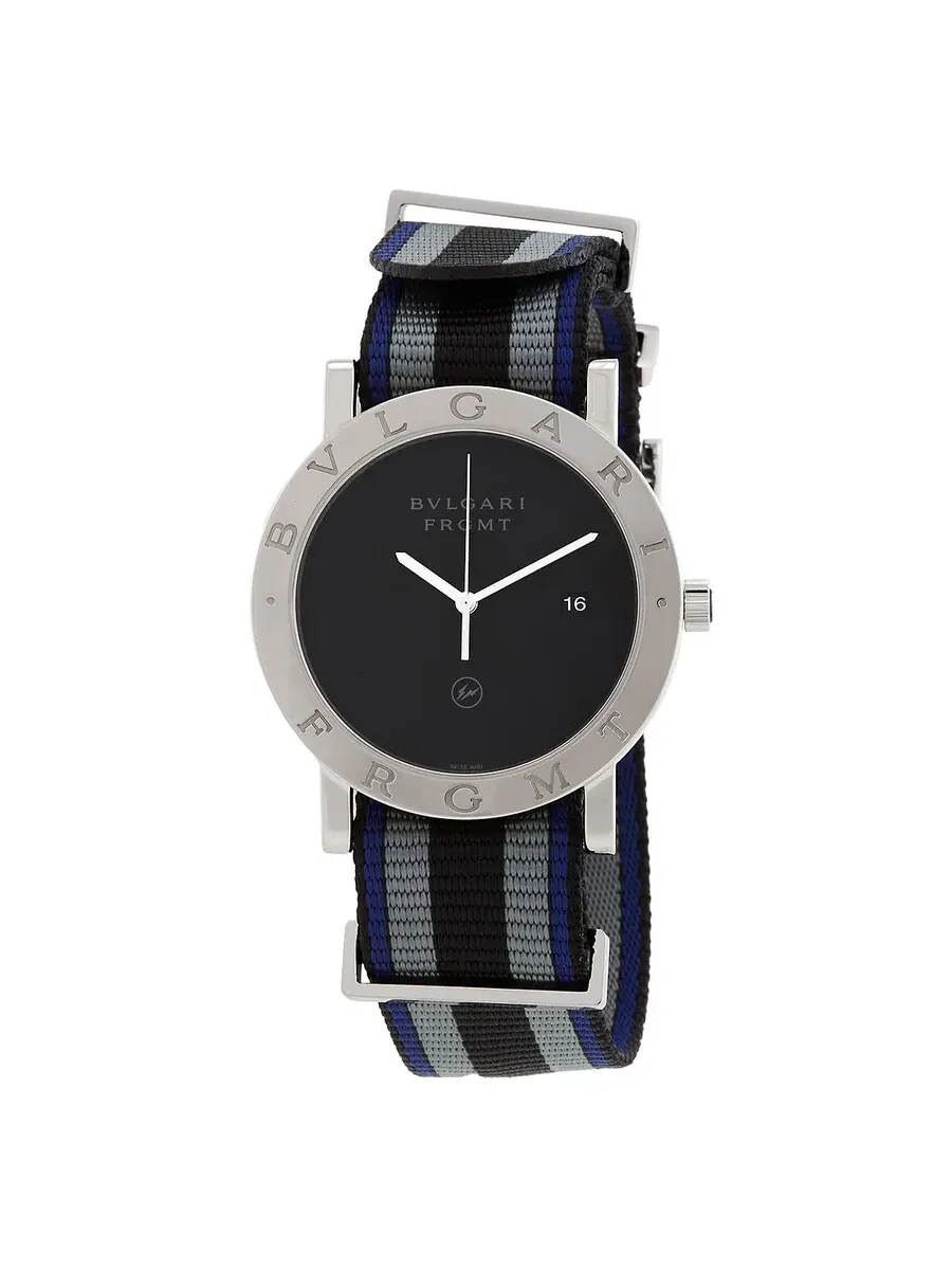 Мужские автоматические часы Bvlgari Fragment Special Edition с черным циферблатом, артикул 103570 — серебристый