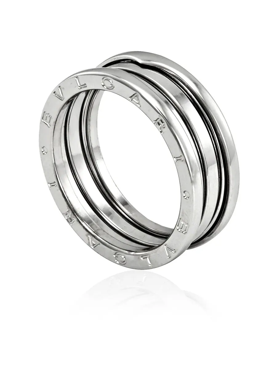 Кольцо Bvlgari B.Zero1 18K из белого золота с тремя кольцами — изображение 1 из 4, оттенок серебряный