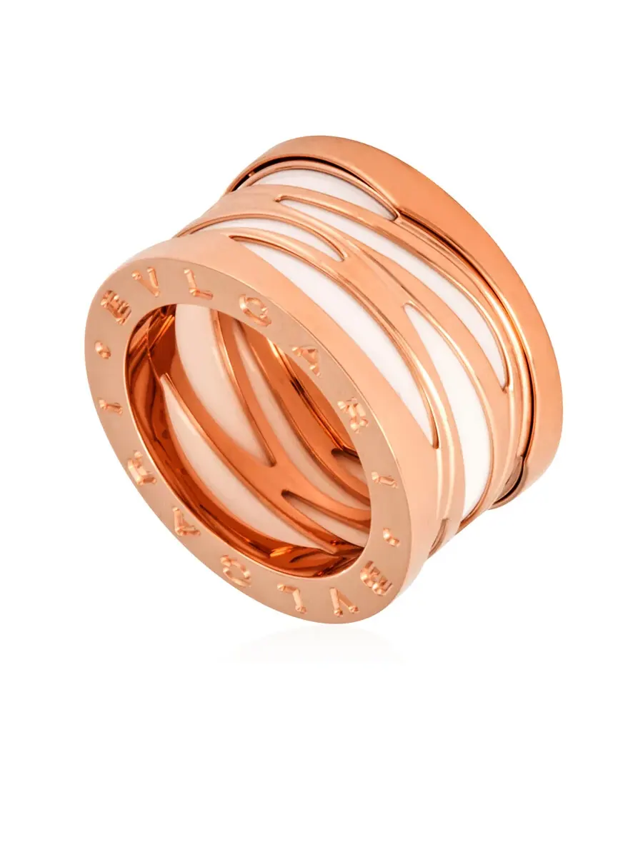 Кольцо Bvlgari B.Zero 1 из розового и белого золота 18 карат — изображение 1 из 3, оттенок золото