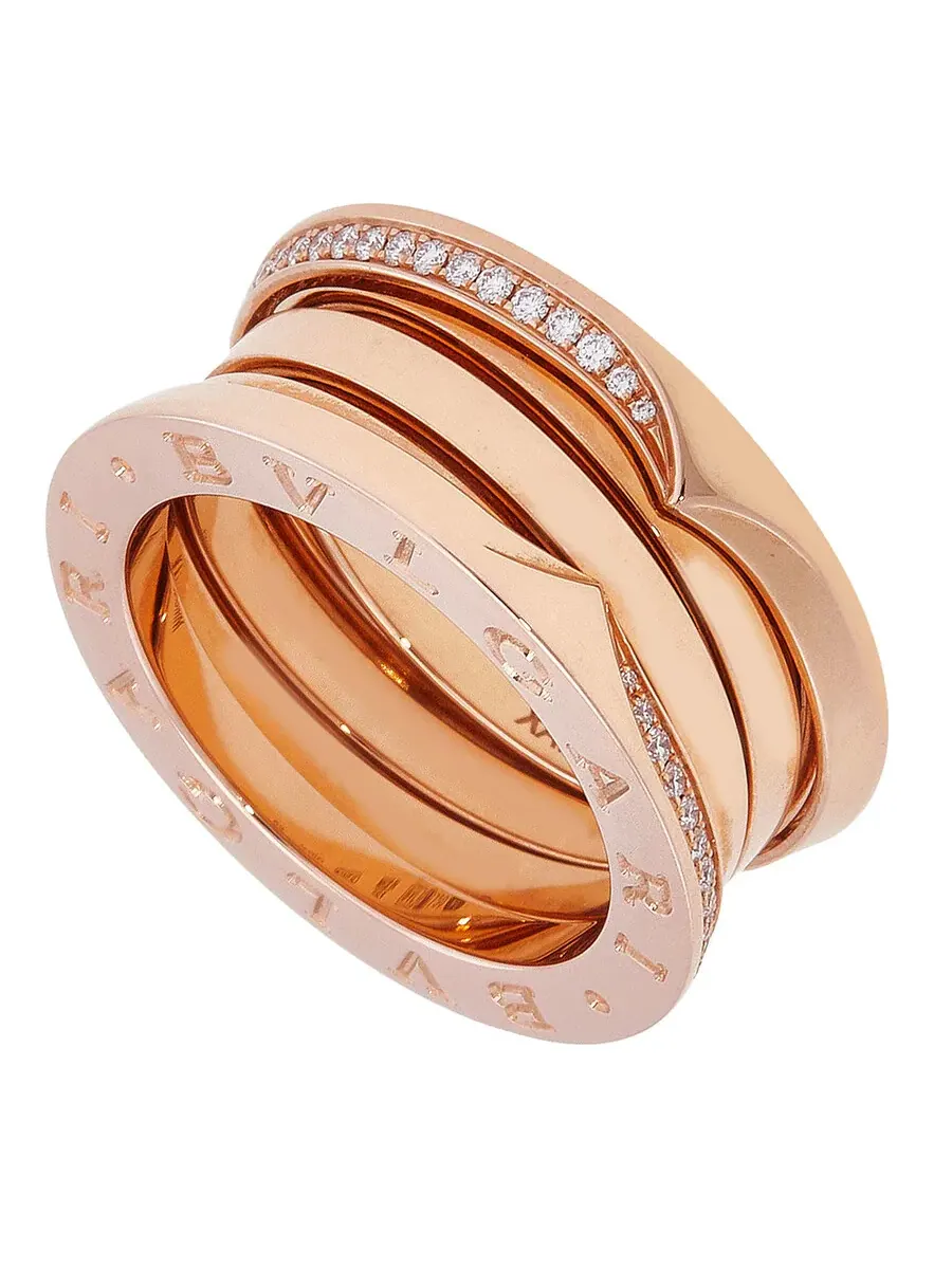Кольцо Bvlgari B.zero1 из розового золота — изображение 1 из 2, оттенок розовый золотистый
