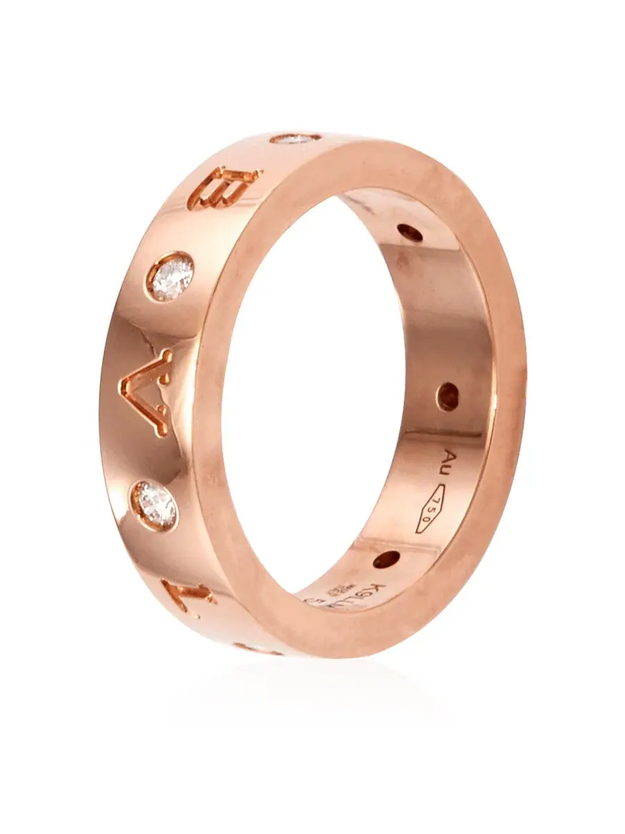 Женское кольцо Bvlgari из розового золота 18 карат с бриллиантами, размер 54, розовое/золото — изображение 3 из 3