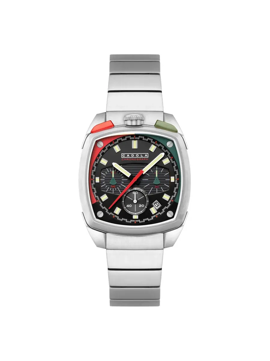 Мужские кварцевые часы Cadola Taurus Chronograph с черным циферблатом CD-1060-11 — изображение 1 из 4, оттенок серебряный