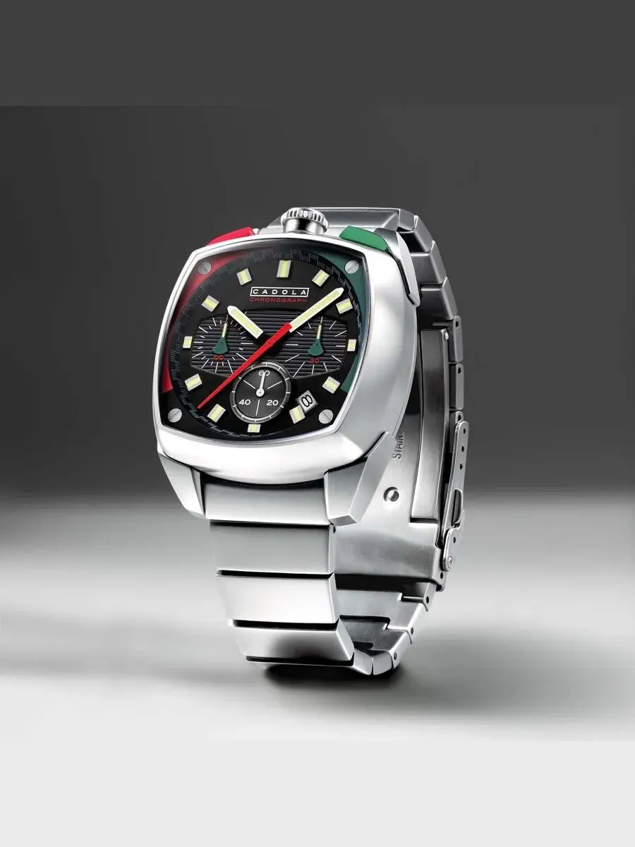 Мужские кварцевые часы Cadola Taurus Chronograph с черным циферблатом CD-1060-11 — изображение 4 из 4, оттенок серебряный