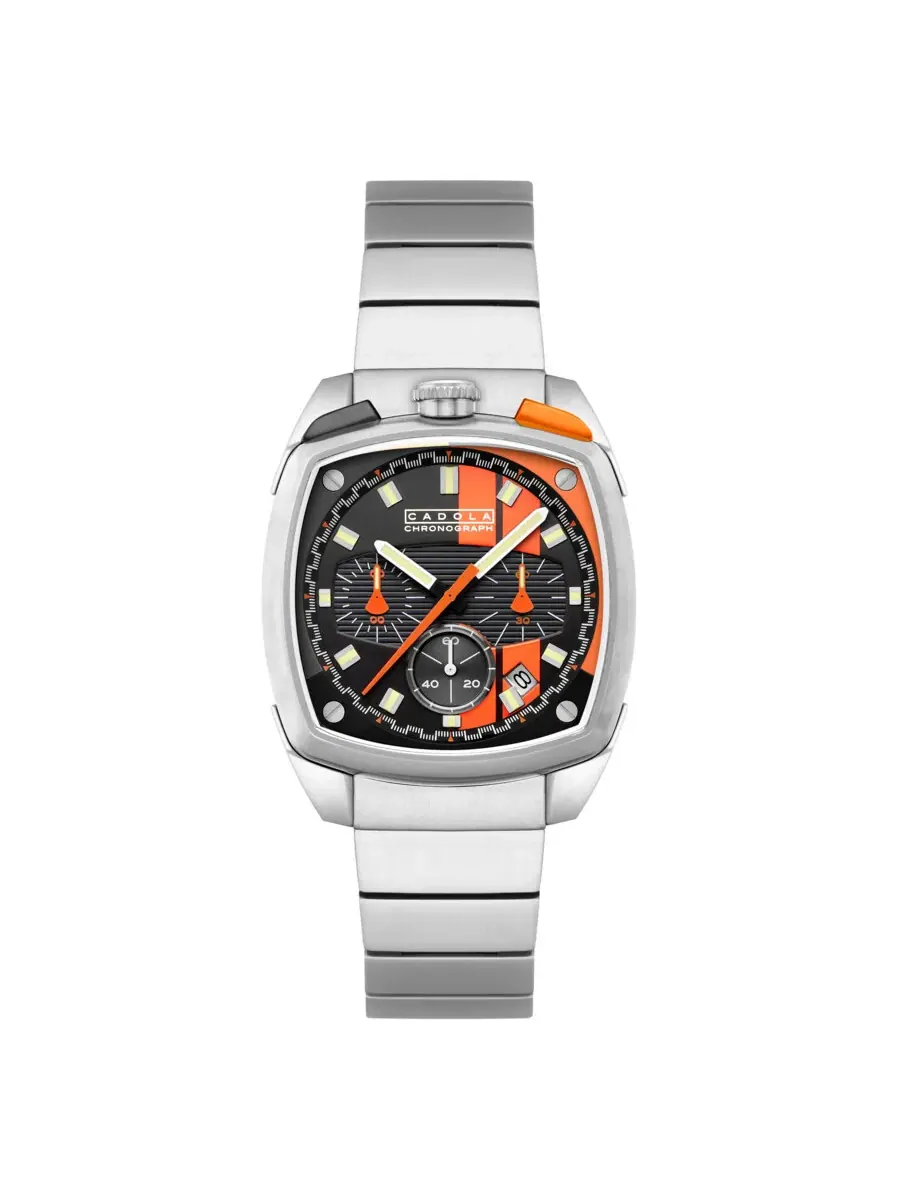 Мужские часы Cadola Taurus Chronograph Quartz с черным циферблатом CD-1060-22 — серебристый