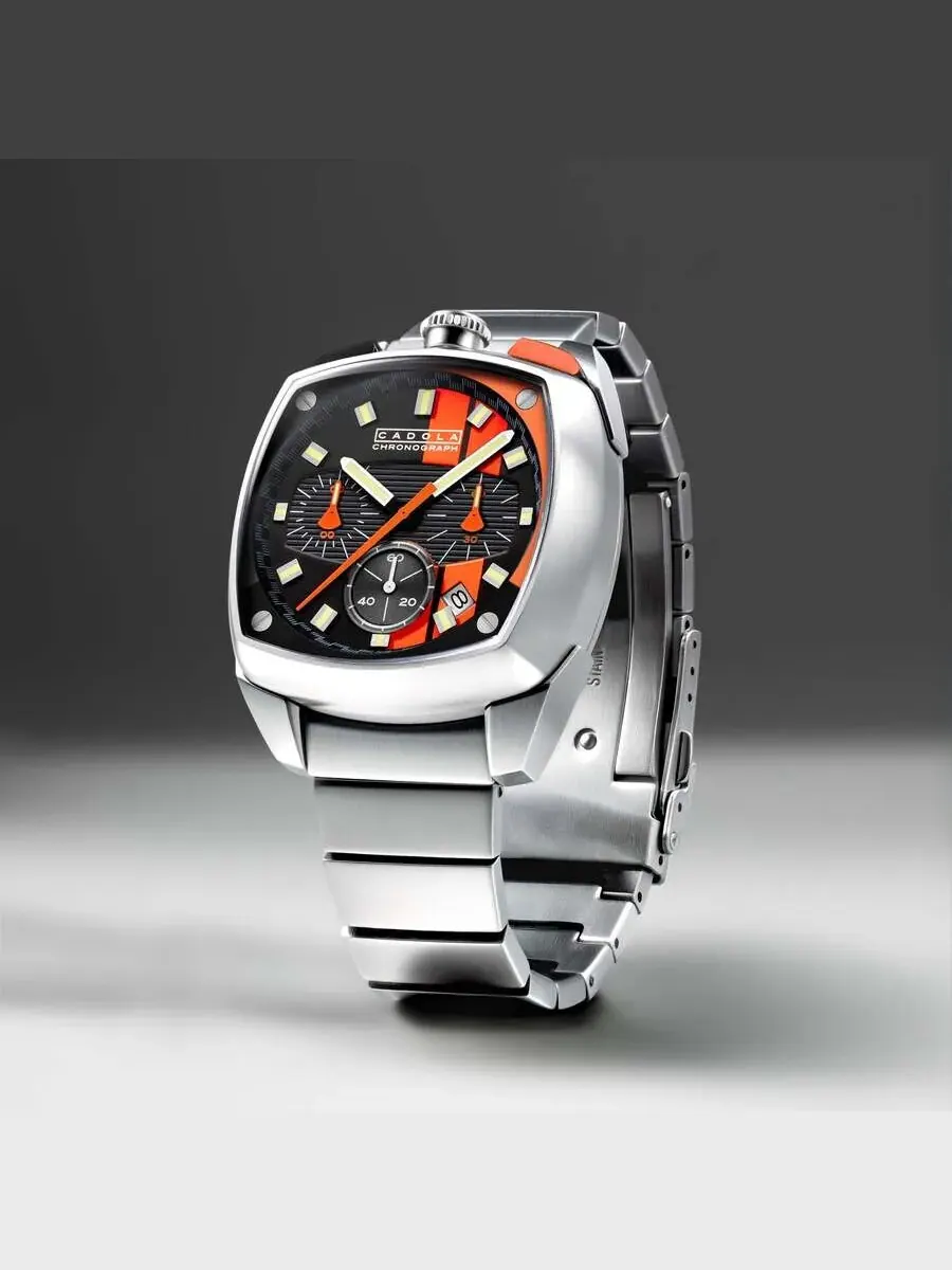 Мужские часы Cadola Taurus Chronograph Quartz с черным циферблатом CD-1060-22 — изображение 4 из 4, оттенок серебряный