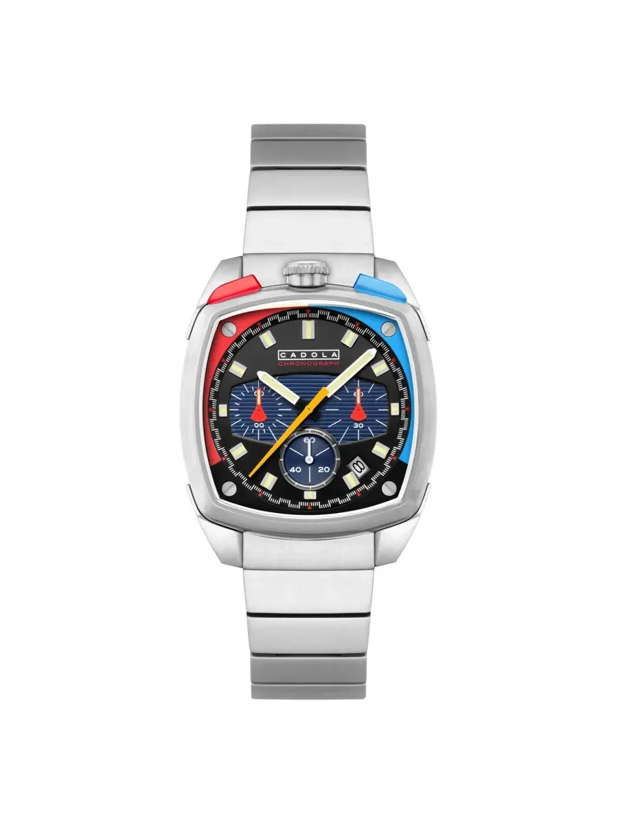 Мужские часы Cadola Taurus Chronograph Quartz с черным циферблатом CD-1060-44 — серебристый