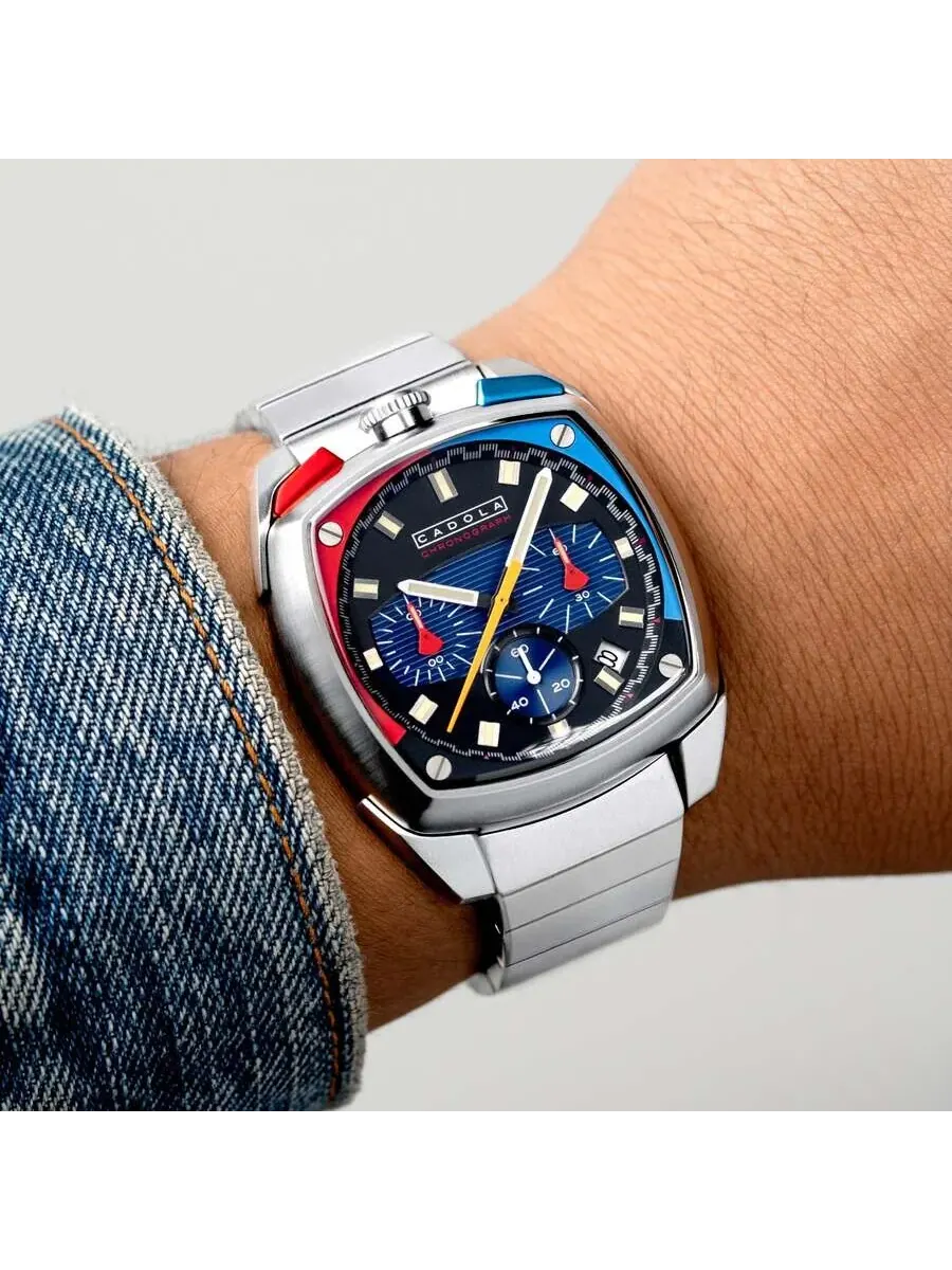 Мужские часы Cadola Taurus Chronograph Quartz с черным циферблатом CD-1060-44 — изображение 2 из 4, оттенок серебряный