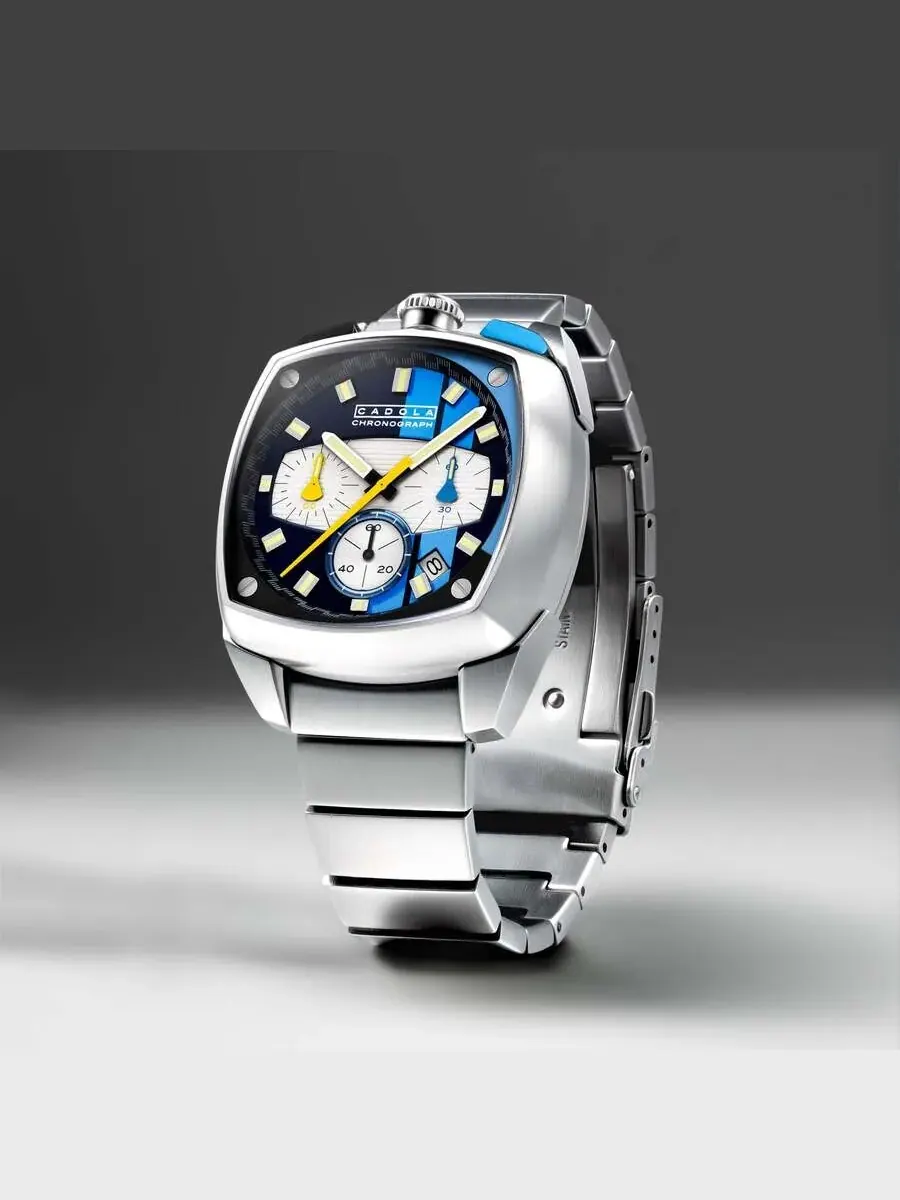 Мужские кварцевые часы Cadola Taurus Chronograph с синим циферблатом CD-1060-33 — изображение 4 из 4, оттенок серебряный