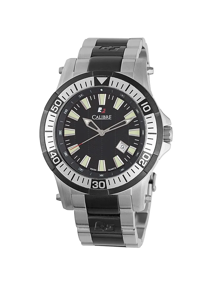 Мужские часы Calibre Hawk с черным циферблатом из нержавеющей стали SC-5H1-04-007 — изображение 1 из 1, оттенок черный