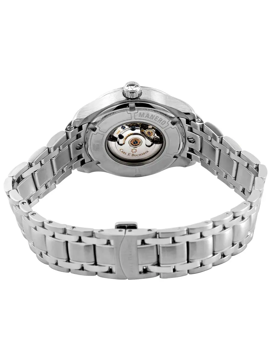 Часы Carl F. Bucherer Manero Autodate Automatic с серебристым циферблатом и бриллиантами 00.10911.08.13.31