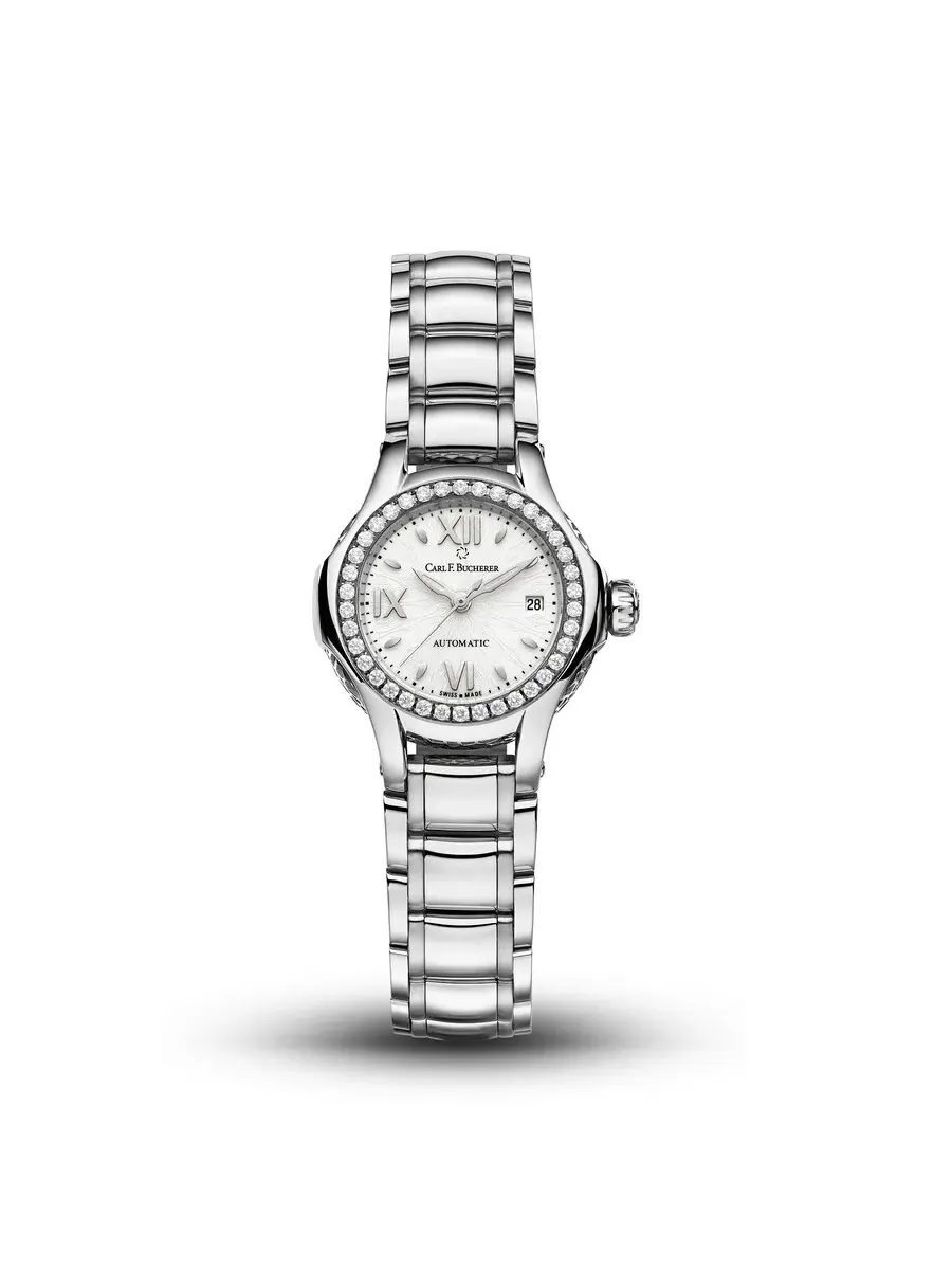 Женские часы Carl F. Bucherer Pathos Queen Automatic с белым циферблатом и бриллиантами 00.10551.08.25.31, оттенок серебряный