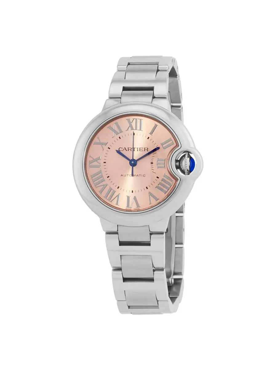 Женские часы Cartier Ballon Bleu Automatic с розовым циферблатом WSBB0068 — изображение 1 из 3, оттенок серебряный