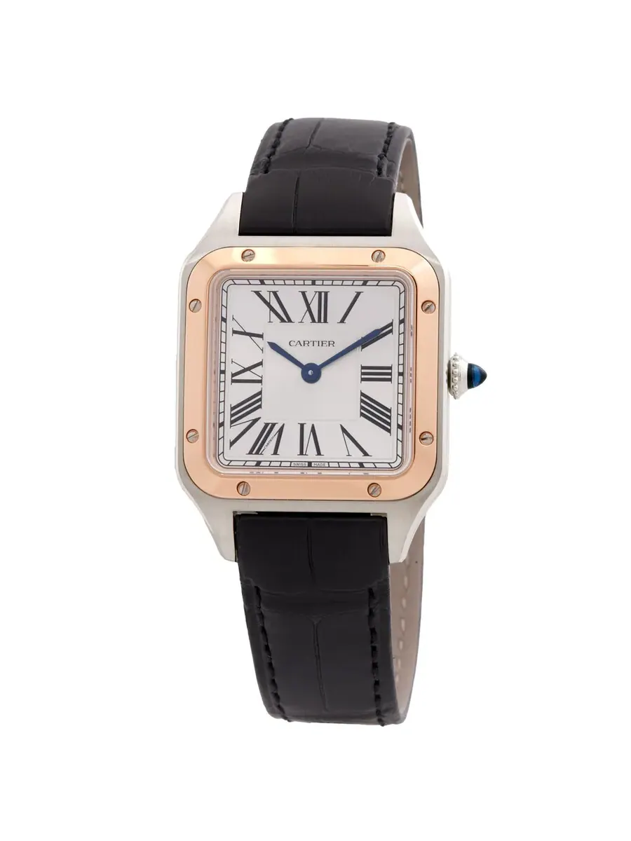 Часы Cartier Santos-Dumont Quartz с сатинированным серебристым циферблатом для мужчин и женщин W2SA0038 — изображение 1 из 3