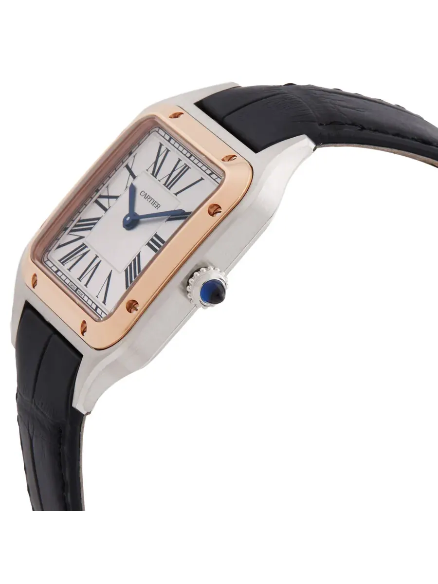 Часы Cartier Santos-Dumont Quartz с сатинированным серебристым циферблатом для мужчин и женщин W2SA0038 — изображение 2 из 3