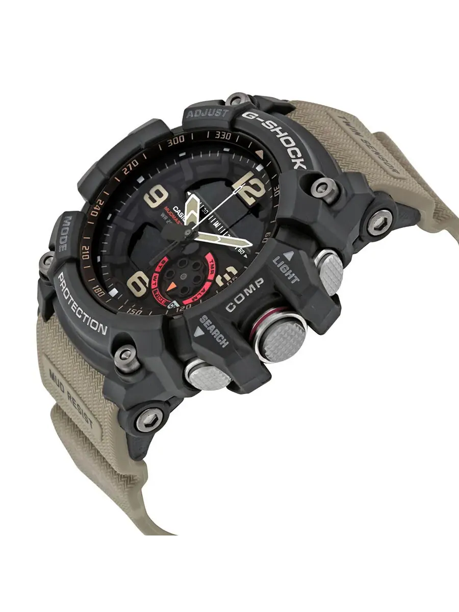 Мужские часы Casio G-Shock с черным циферблатом и ремешком из коричневой смолы GG1000-1A5 — изображение 2 из 3