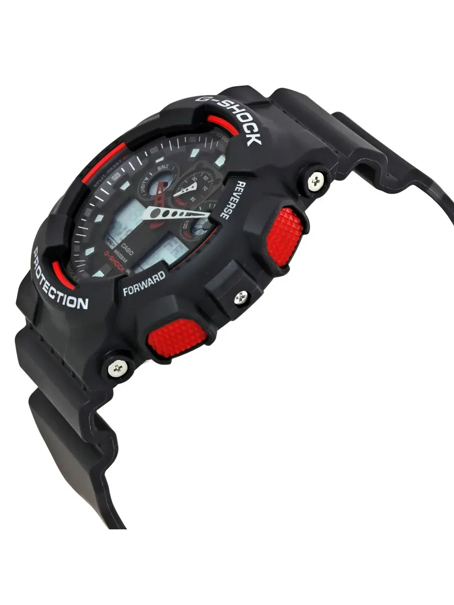 Мужские часы Casio G-Shock с черным ремешком из смолы GA100-1A4 — изображение 2 из 4, оттенок черный