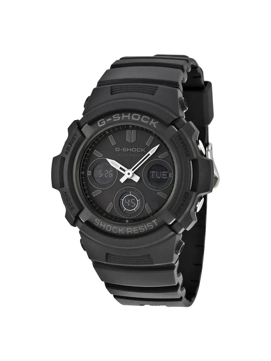 Мужские часы Casio G-Shock с солнечной батареей и атомным управлением AWGM100B-1A — черный