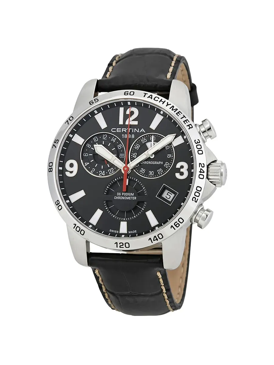 Мужские часы Certina DS Podium Chronograph с черным циферблатом C034.654.16.057.00 — изображение 1 из 3, оттенок серебряный