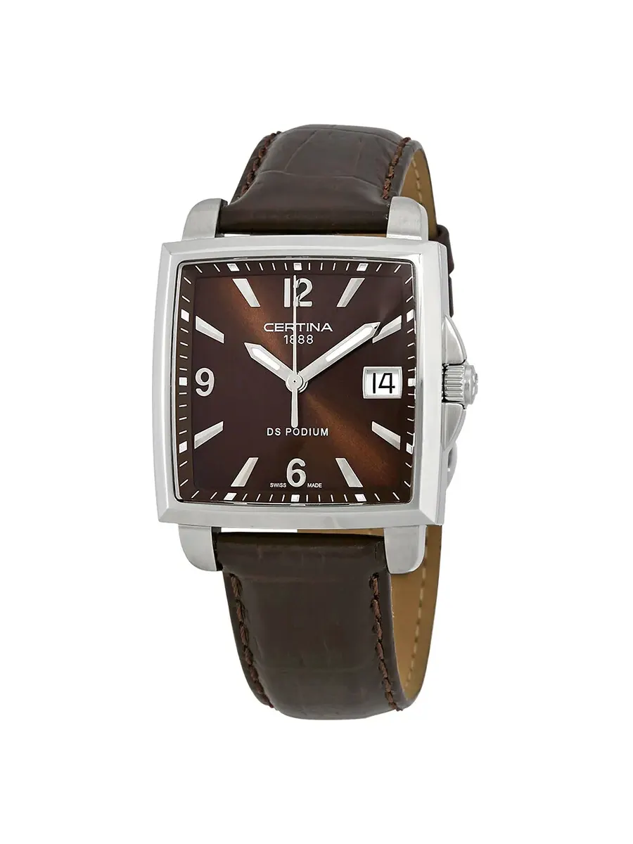Женские часы Certina DS Podium Square с коричневым циферблатом C001.310.16.297.00 — изображение 1 из 3, оттенок серебряный