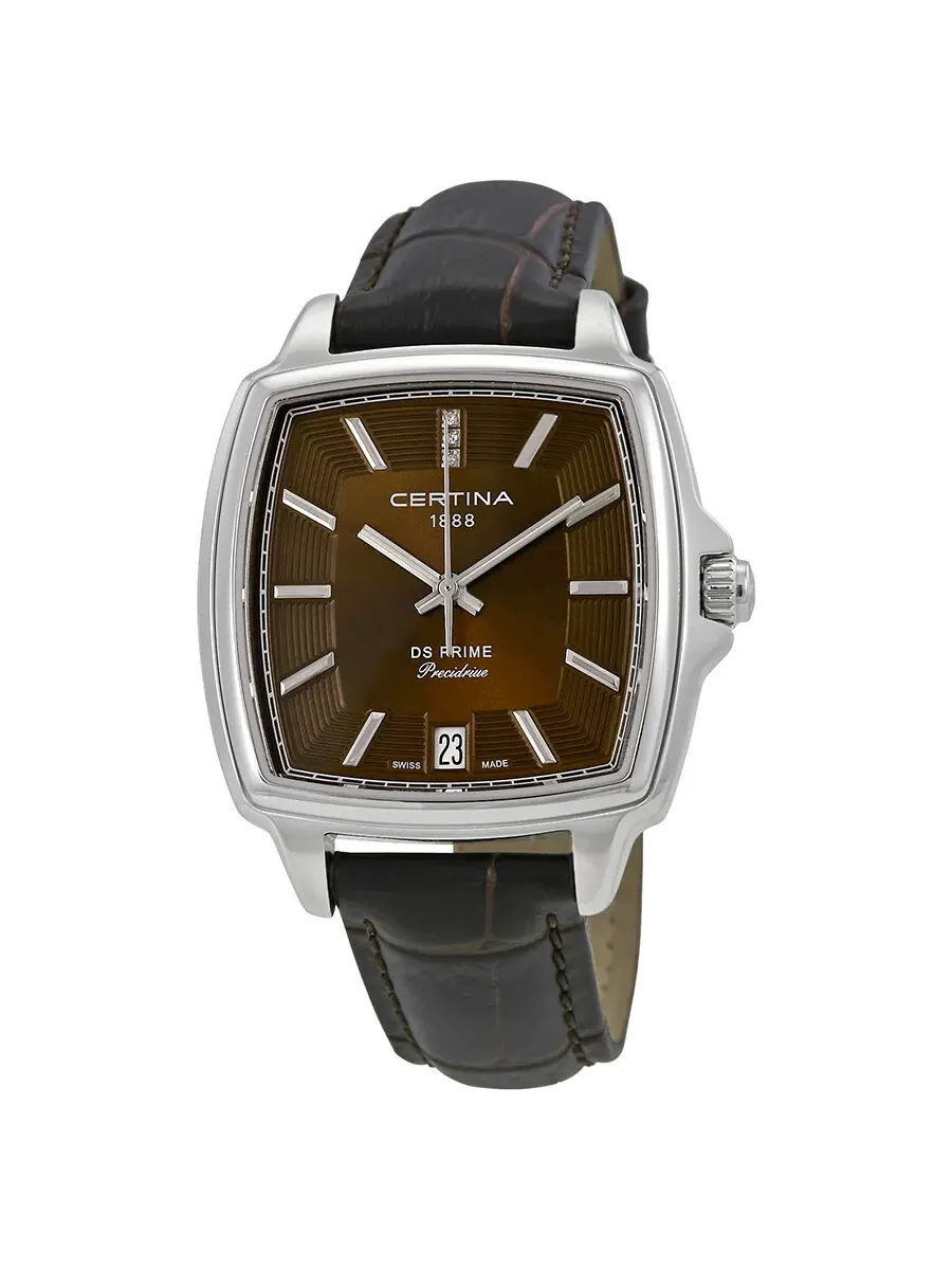 Женские часы Certina DS Prime Shape с коричневым циферблатом C028.310.16.296.00 — серебристый