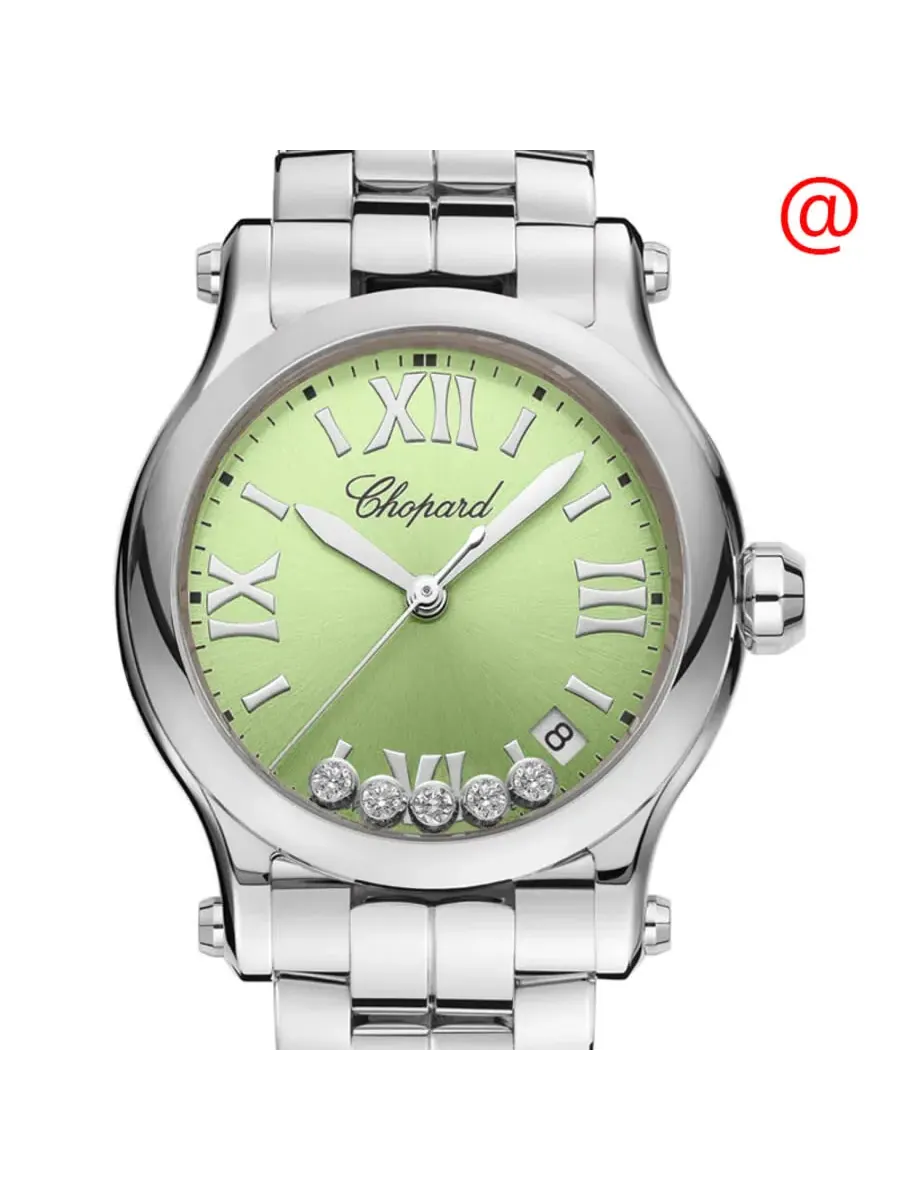 Женские часы Chopard Happy Sport Quartz с зеленым циферблатом 278582-3011 — изображение 1 из 1, оттенок серебряный