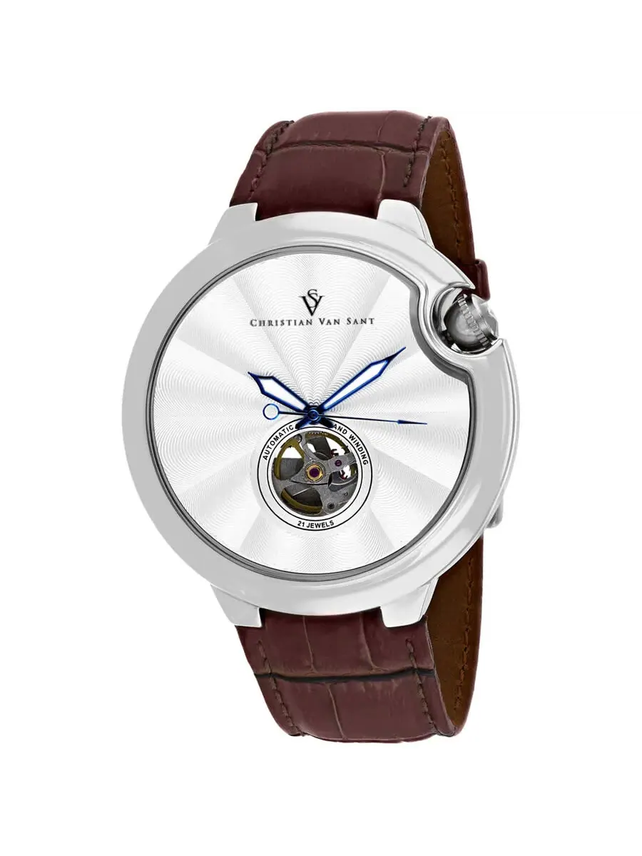 Мужские часы Christian Van Sant Cyclone Automatic с серебристым циферблатом CV0141 — изображение 1 из 1, оттенок серебряный