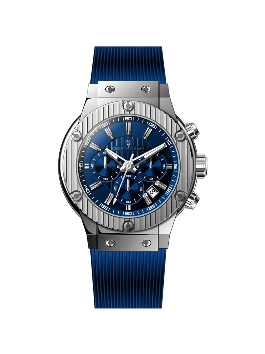 Мужские часы Christian Van Sant Monarchy Chronograph Quartz с синим циферблатом CV8142 — изображение 1 из 1