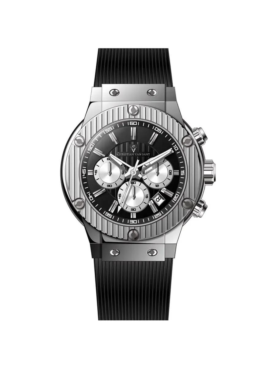Мужские часы Christian Van Sant Monarchy Chronograph Quartz с черным циферблатом CV8141 — изображение 1 из 1