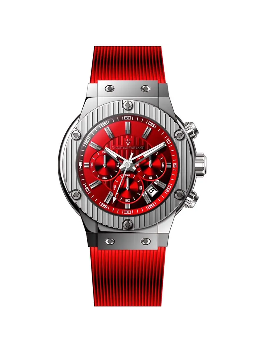 Мужские часы Christian Van Sant Monarchy Chronograph Quartz с красным циферблатом CV8144 — изображение 1 из 1
