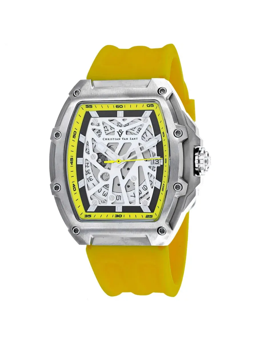 Мужские часы Christian Van Sant Odyssey Automatic с белым циферблатом CV6192 — изображение 1 из 1, оттенок серебряный