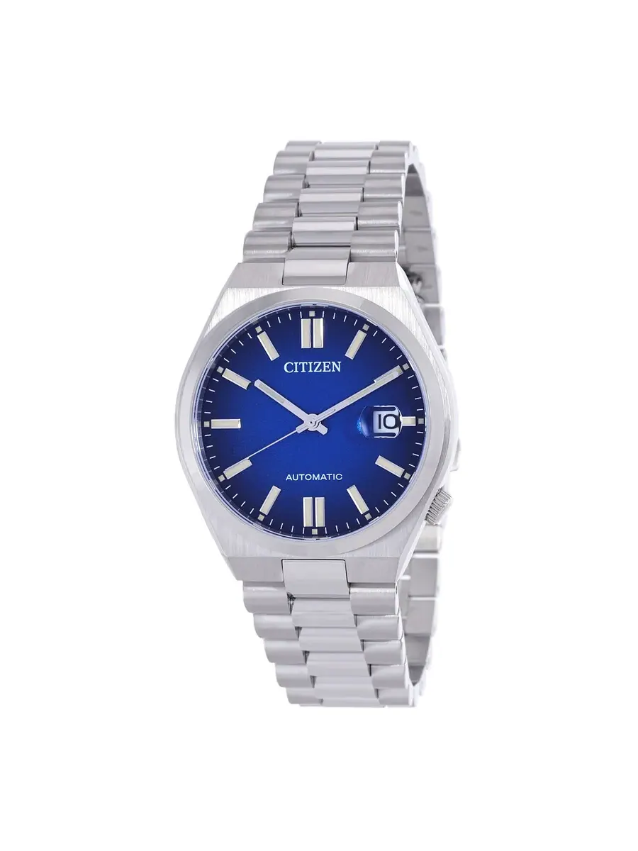 Мужские автоматические часы Tsuyosa с синим циферблатом NJ0151-88L Citizen — серебристый