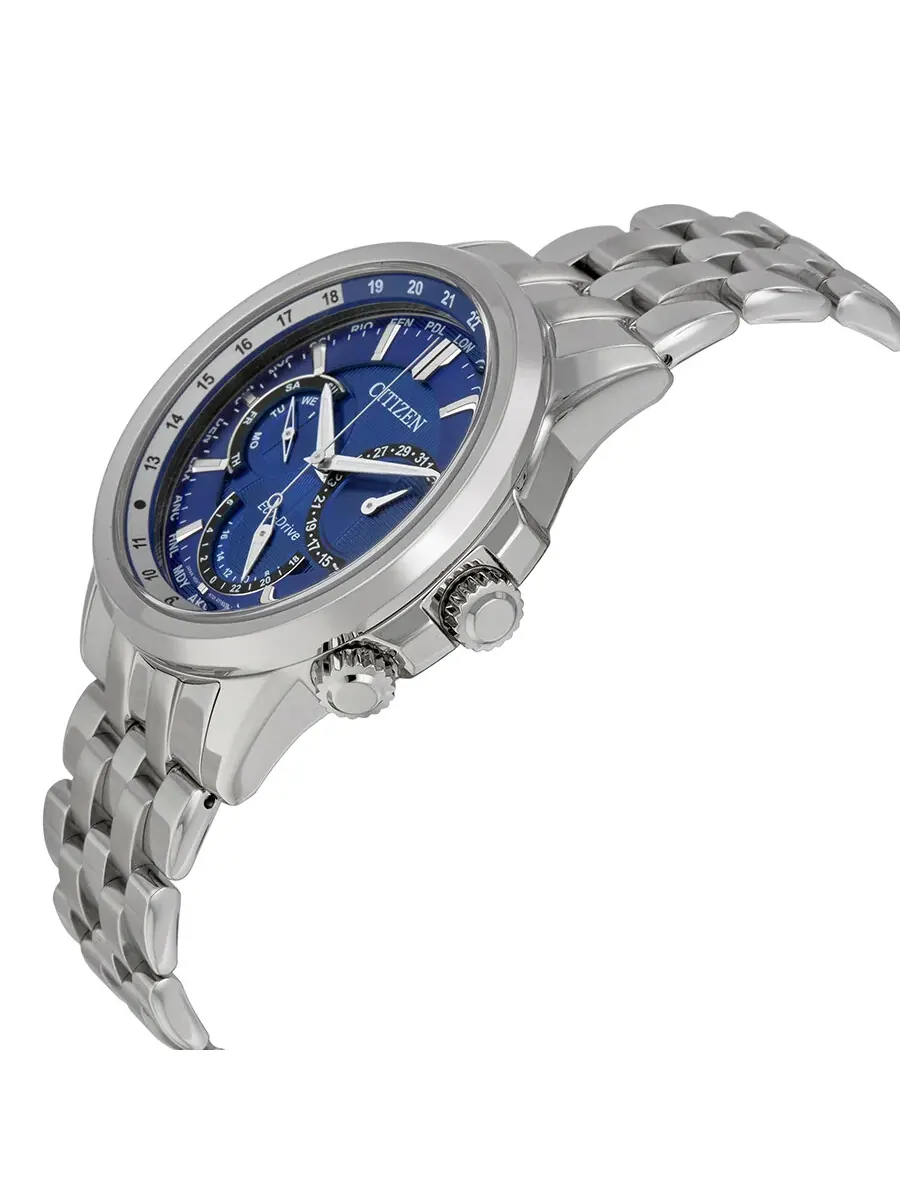 Мужские часы Citizen Calendrier Eco-Drive World Time с темно-синим циферблатом BU2021-51L — изображение 2 из 3