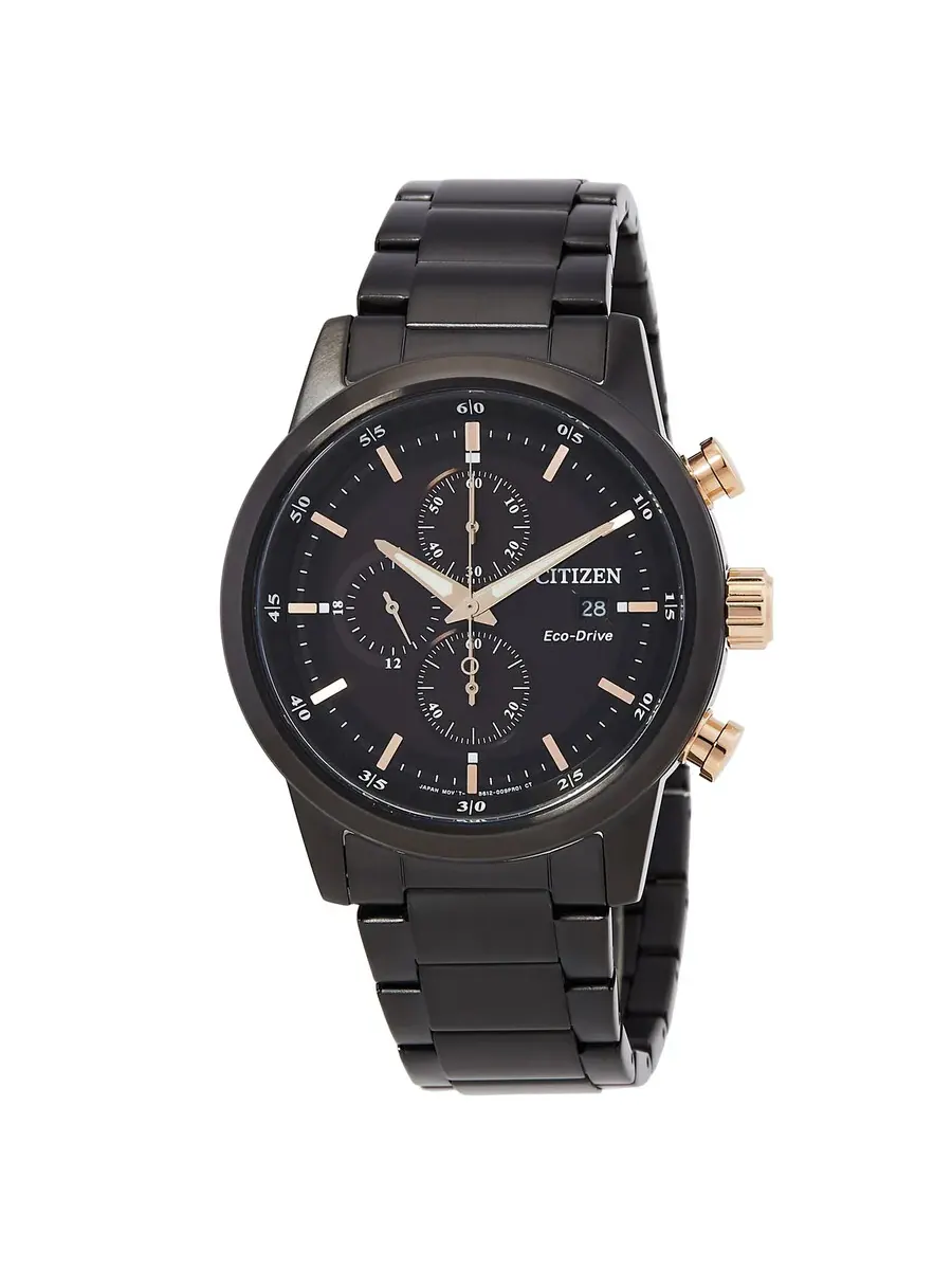 Мужские часы Citizen Chronograph Eco-Drive с черным циферблатом CA0746-85E — изображение 1 из 3, оттенок черный