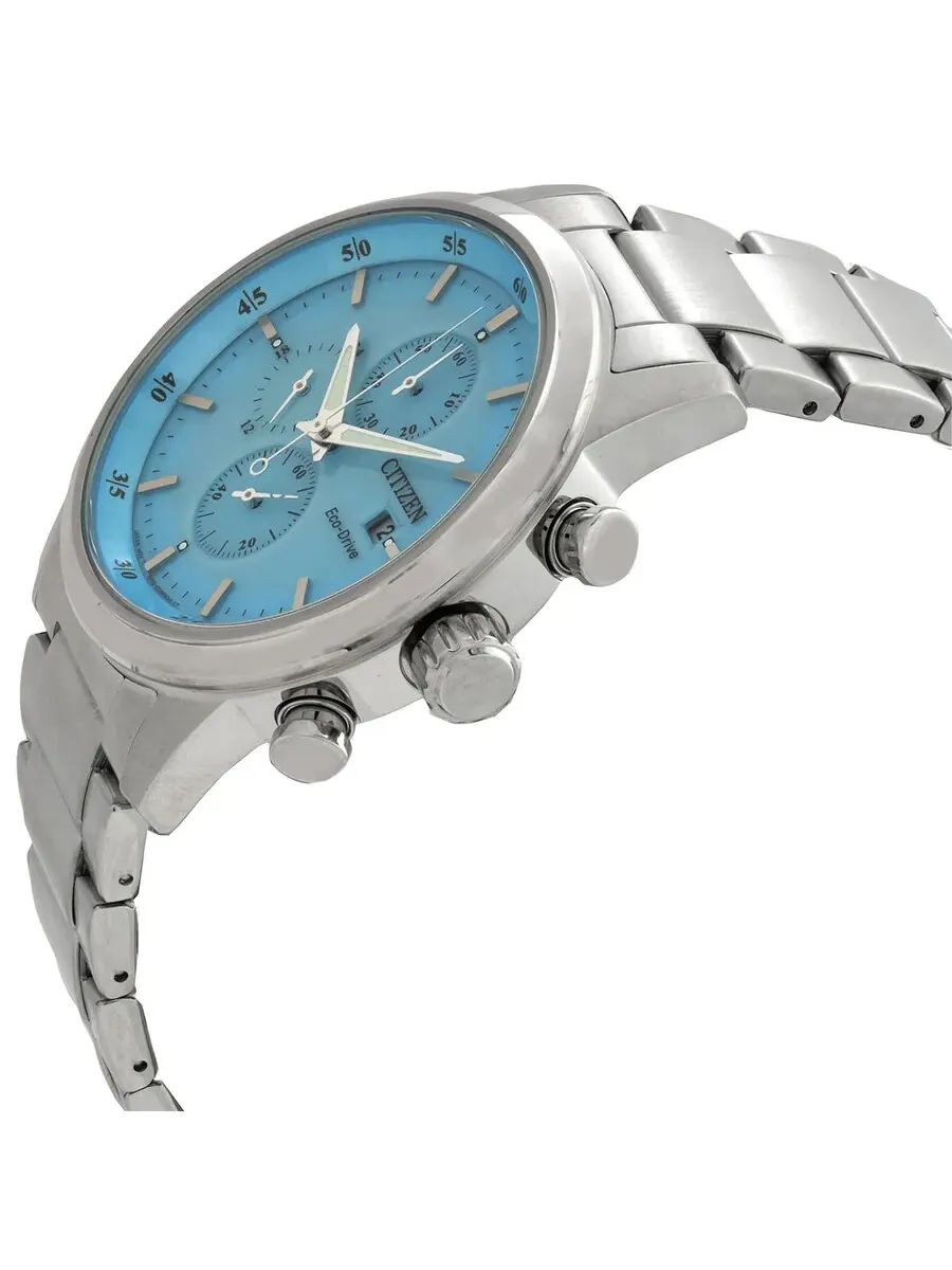 Мужские часы Citizen Chronograph Eco-Drive с синим циферблатом CA0748-80L — изображение 2 из 3, оттенок серебряный