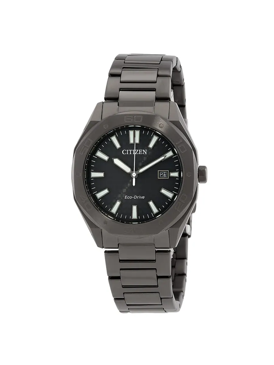 Мужские часы Citizen Eco-Drive с черным циферблатом BM7637-81H — черный