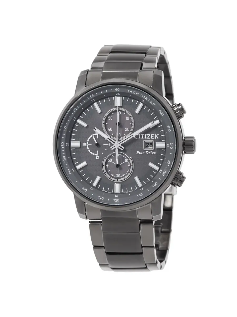 Мужские часы Citizen Eco-Drive с хронографом и серым циферблатом CA0847-88H — изображение 1 из 3, оттенок серый