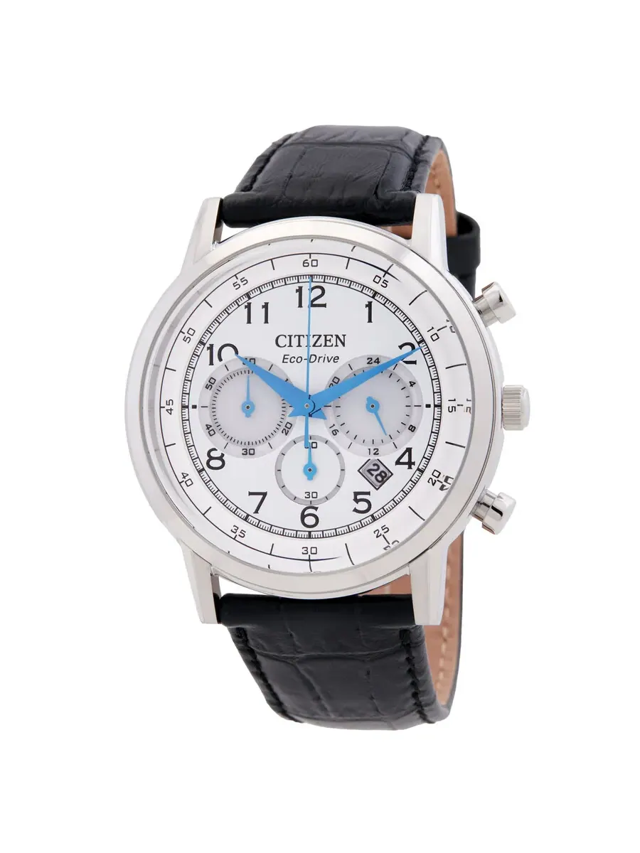 Мужские часы Citizen Eco-Drive с хронографом и белым циферблатом CA4630-02A — изображение 1 из 3, оттенок серебряный
