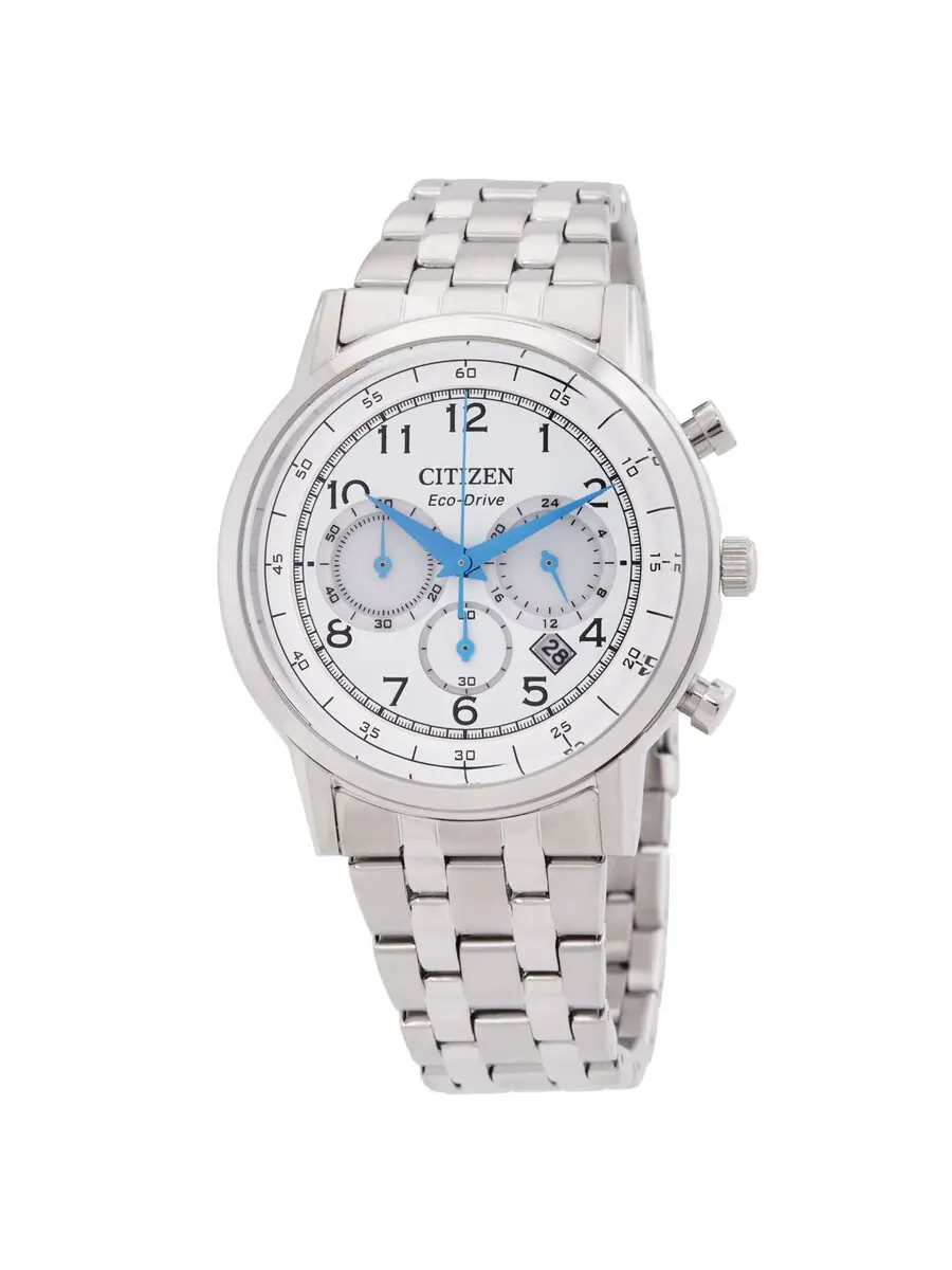 Мужские часы Citizen Eco-Drive с хронографом и белым циферблатом CA4630-53A — изображение 1 из 3, оттенок серебряный