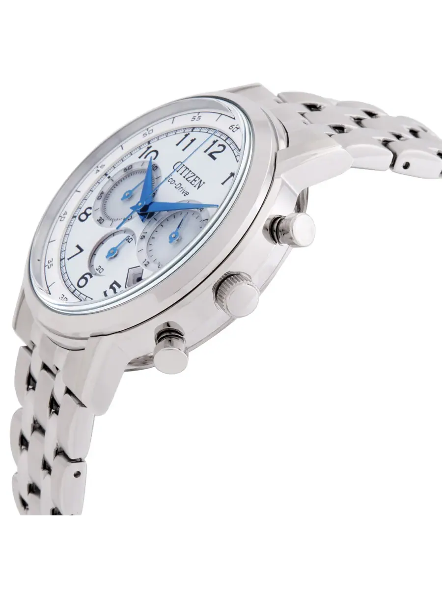 Мужские часы Citizen Eco-Drive с хронографом и белым циферблатом CA4630-53A — изображение 2 из 3, оттенок серебряный